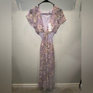 Sage Lavender Floral Maxi Dress